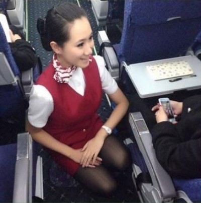 kneeling stewardesses